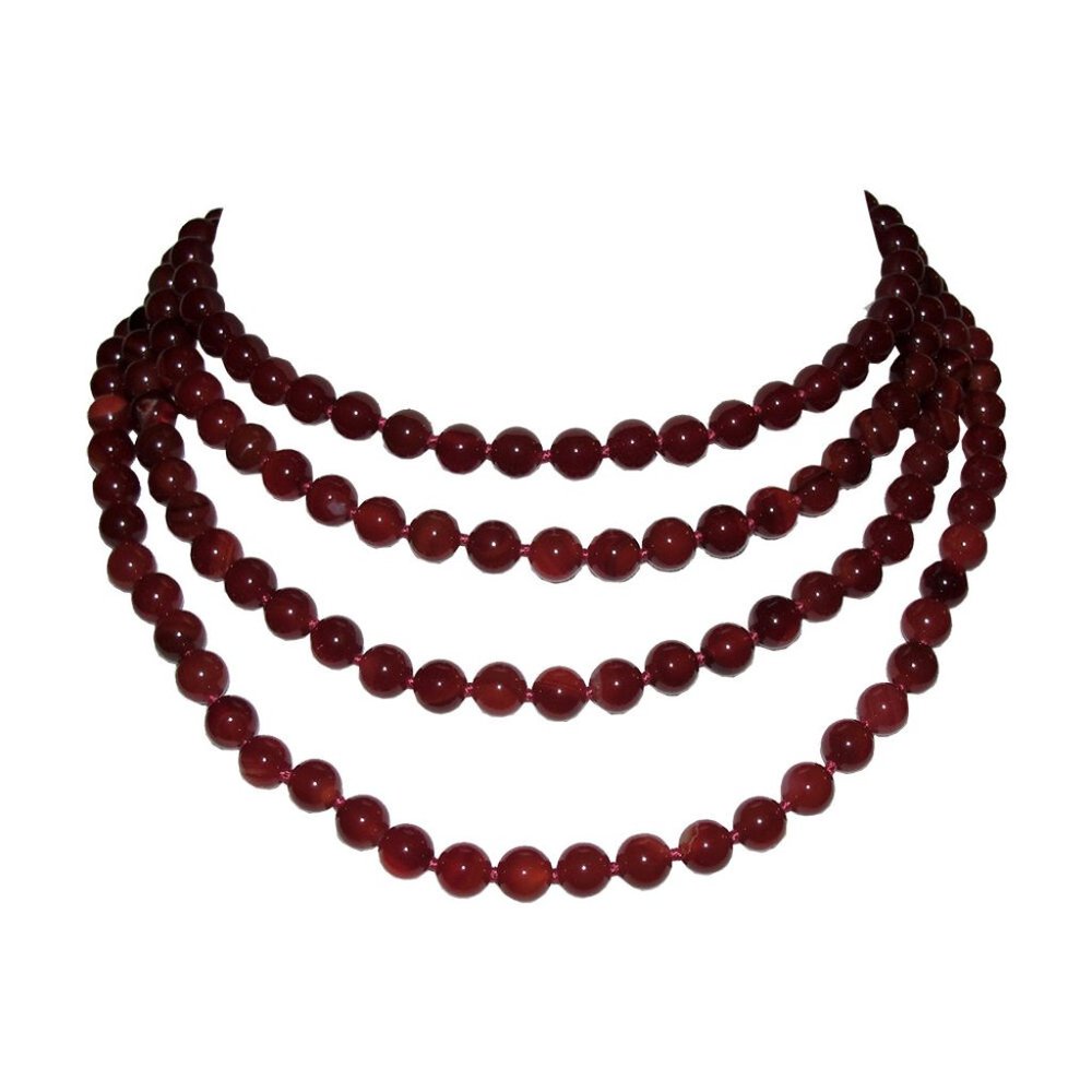 Carnelian Beaded Flapper Rope Necklace Alberto Jua